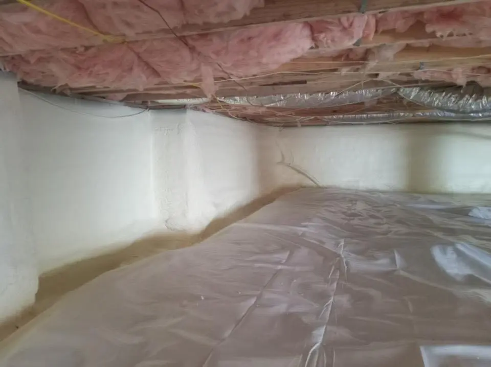 Crawl space encapsulation with closed-cell spray foam for Spray Foam Roofing in Mulvane
